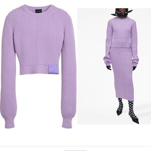 Marc Jacobs Purple Ribbed Knit Sweater‎